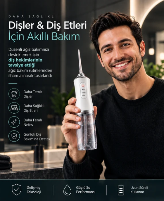 Oralyn™ – Profesyonel Taşınabilir Ağız ve Diş Duşu